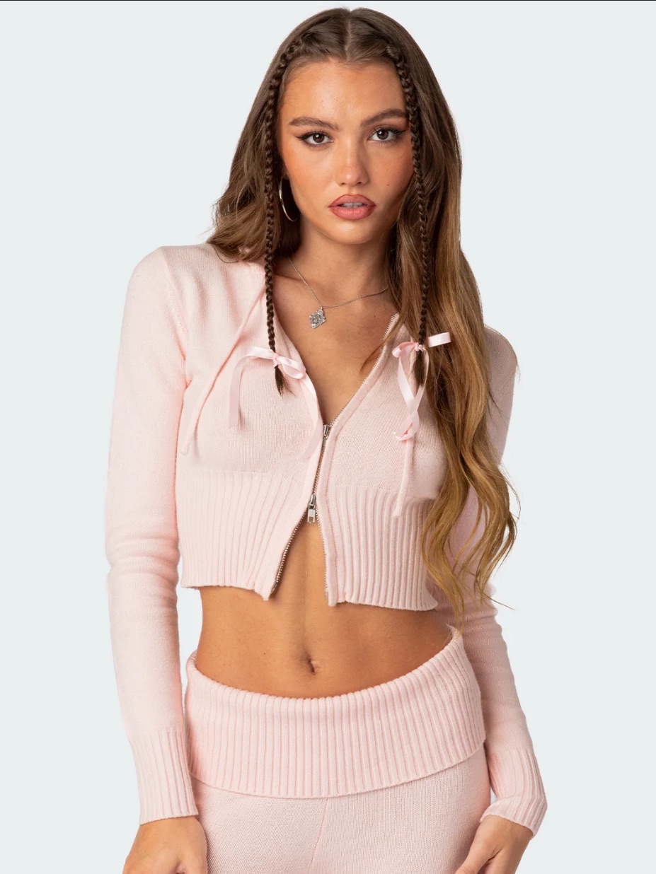 Edikted Desiree Knitted Hooded Cardigan